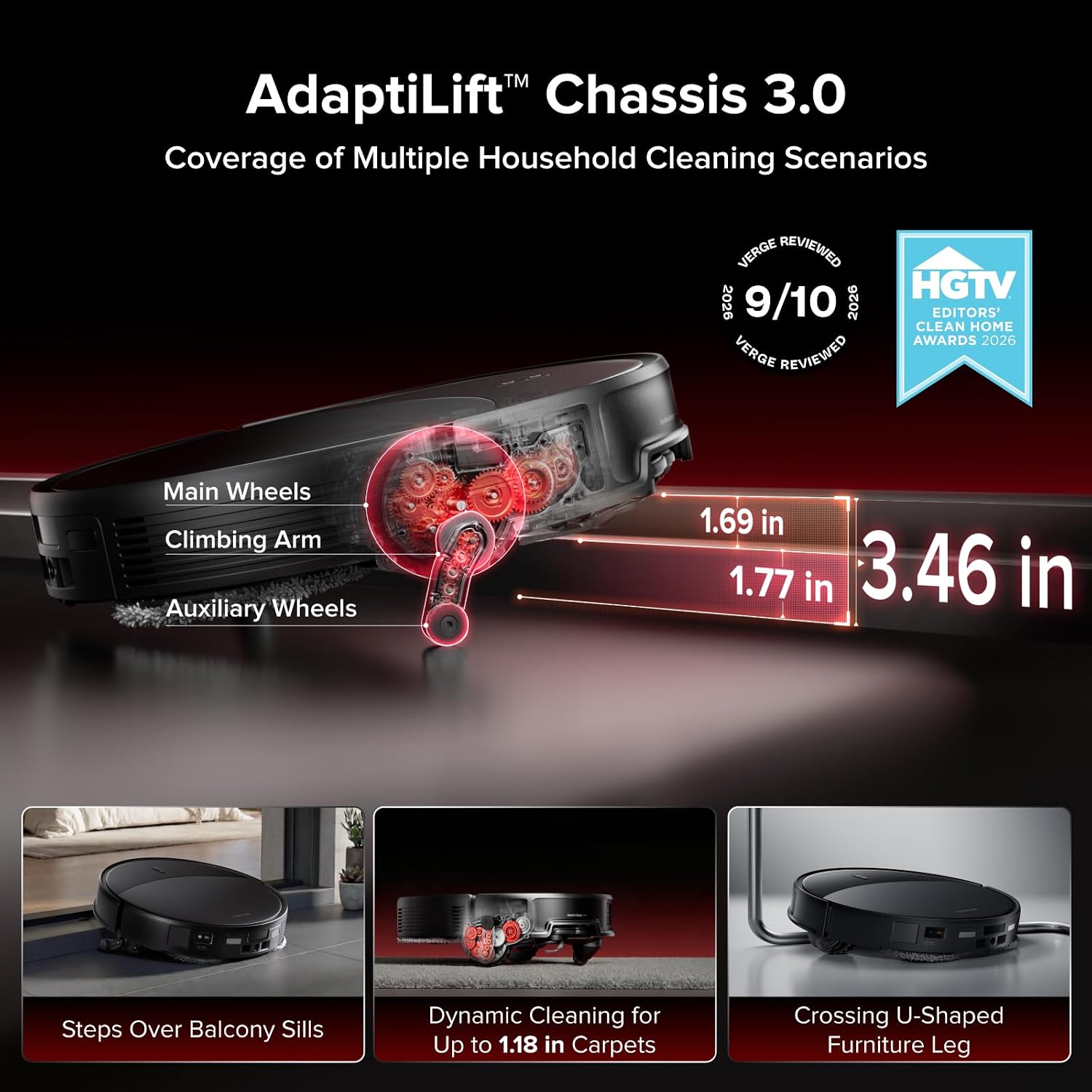 Roborock Saros 20 Robot Vacuum 36000Pa AdaptiLift 300+